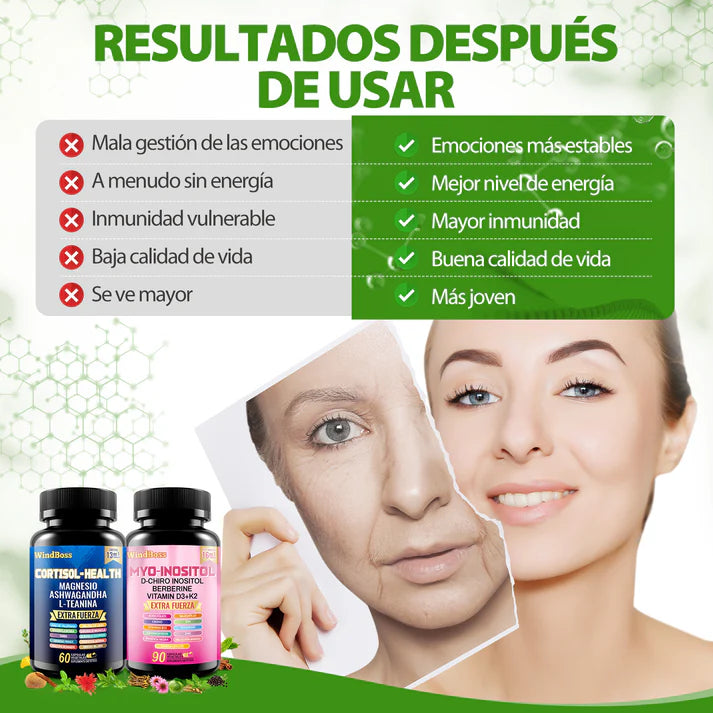 Windboss Balance Duo – Suplemento doble para energía, control hormonal y bienestar total 💜