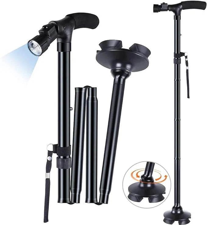 BASTÓN ORTOPEDICO PLEGABLE CON LINTERNA + ENVIO GRATIS!