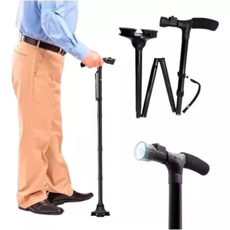 BASTÓN ORTOPEDICO PLEGABLE CON LINTERNA + ENVIO GRATIS!