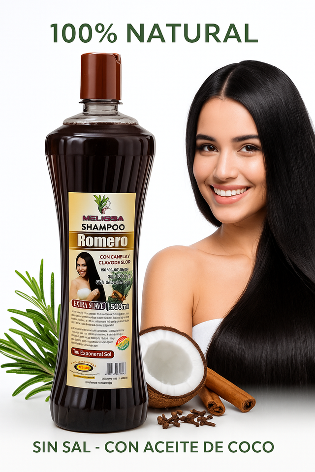 Shampoo de Romero con Aceite de Coco – Estimula el Crecimiento y Fortalece tu Cabello