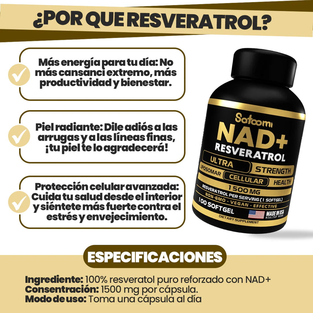 NAD + Resveratrol - Regeneración Celular, Juventud y Energía Total