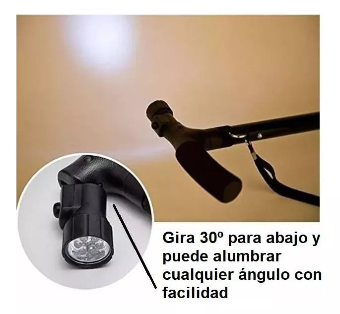 BASTÓN ORTOPEDICO PLEGABLE CON LINTERNA + ENVIO GRATIS!