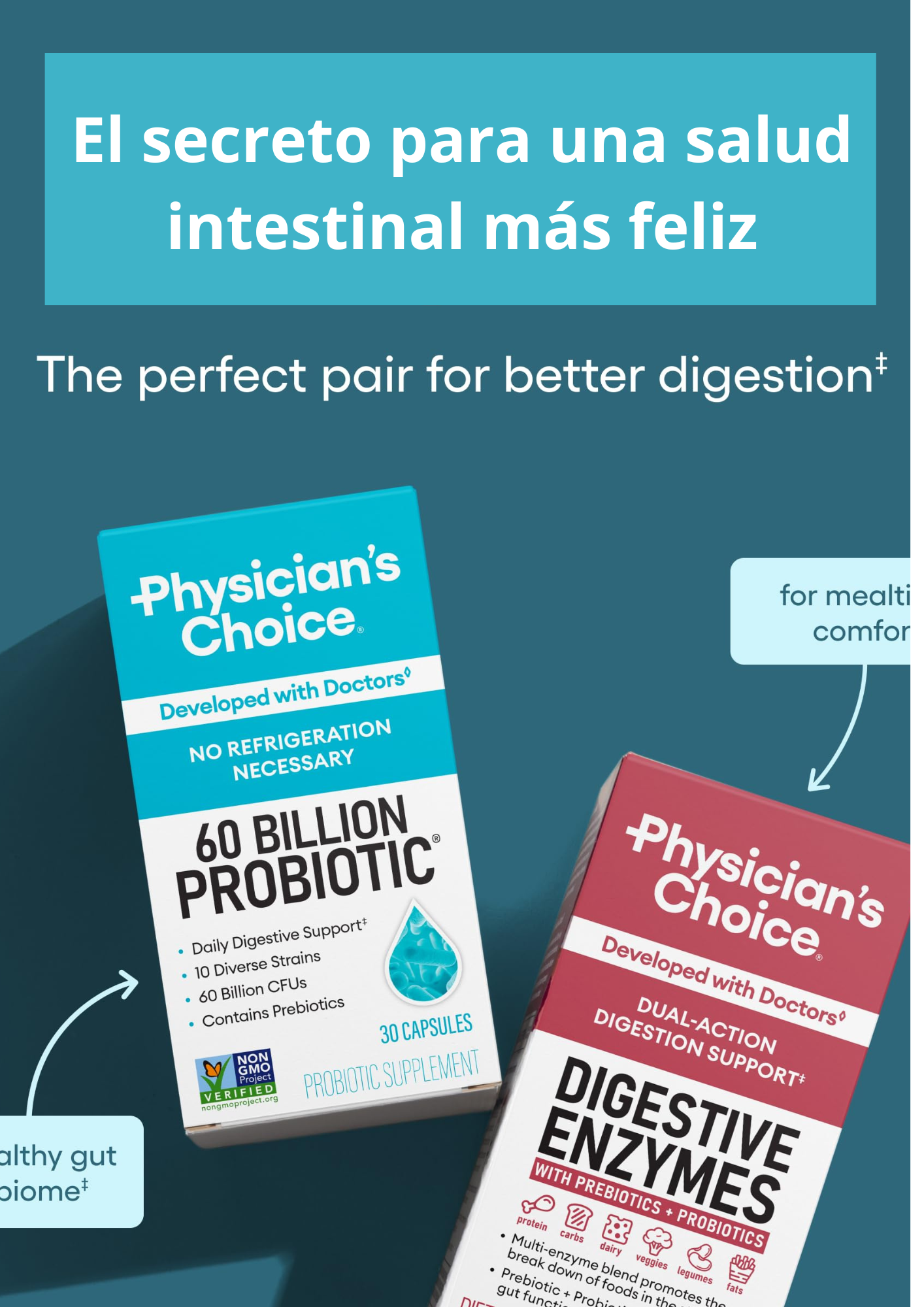 Digestive Care Duo | Enzimas Digestivas + Probióticos 60 Billion