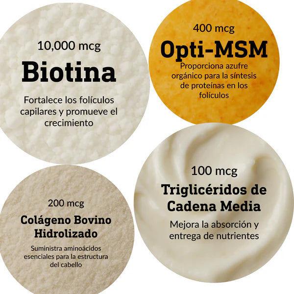 💊 Hair Growth – El Suplemento que Fortalece tu Cabello desde la Raíz  (60 Capsulas)