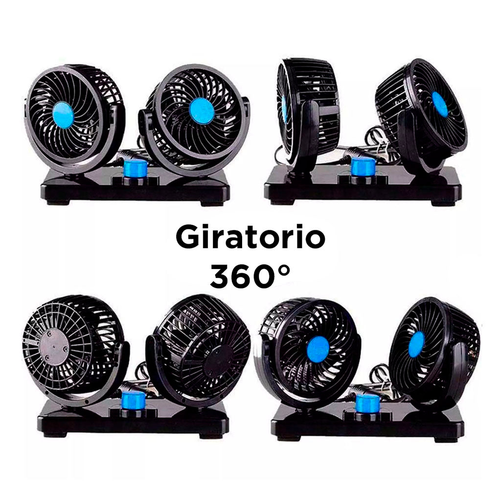 ventilador Doble para Auto – Flujo de Aire Máximo