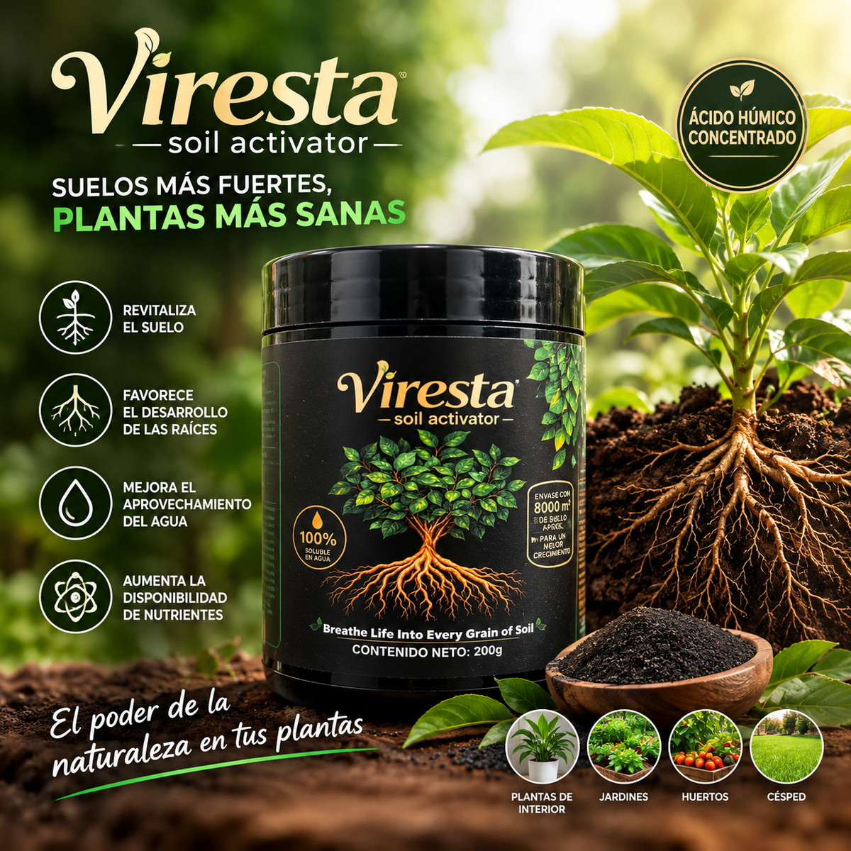 VIRESTA™ – Soil Activator | Activador y Revitalizador de Suelos