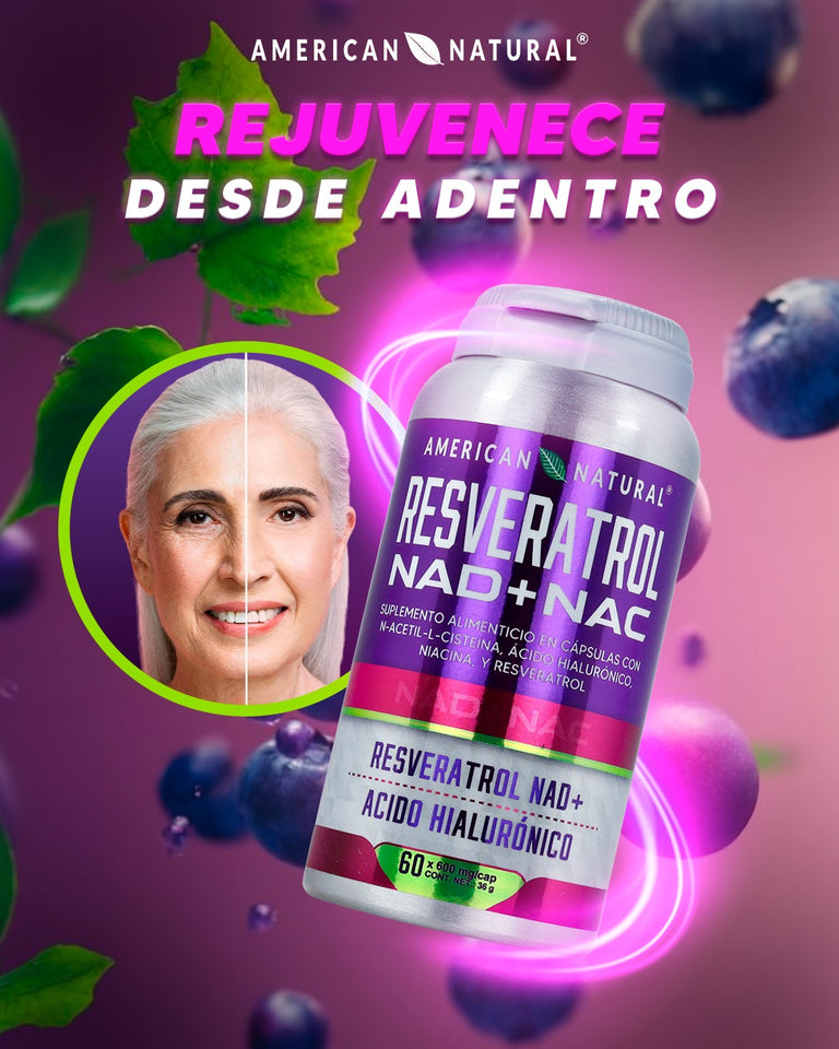 NAD+ + Resveratrol + NAC - Cápsulas con Fórmula avanzada para Energía celular, antiedad y detox 💊
