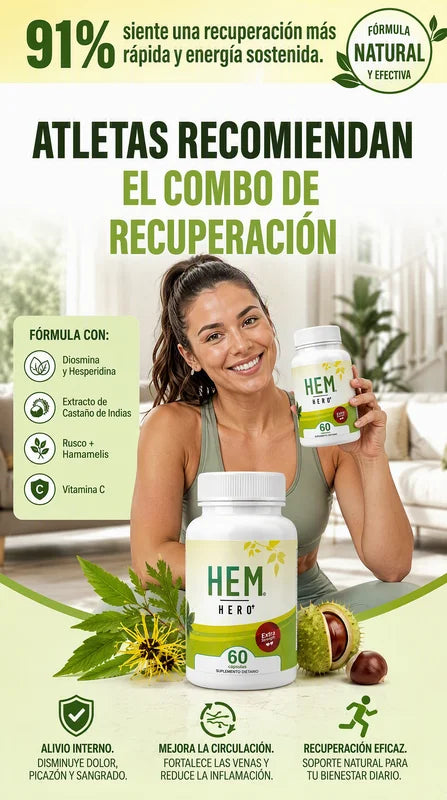 HEM HERO+™ – Fórmula Extra Strength para Bienestar Venoso | 60 Cápsulas