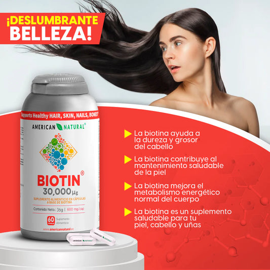 Biotina – Nutre Cabello, Piel y Uñas💆‍♀️