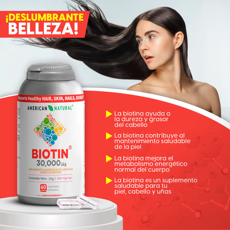Biotina – Nutre Cabello, Piel y Uñas💆‍♀️